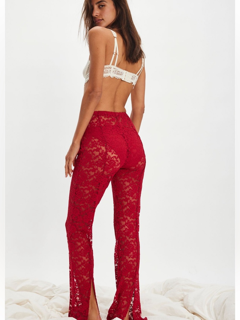 Free People Ownley Red Lace Tank - Picture 7 of 8